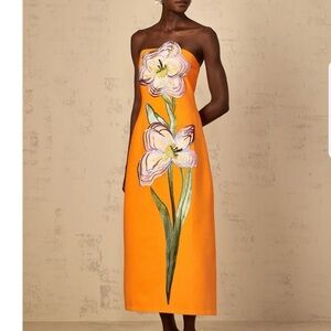 Vibrant Strapless Floral Dress